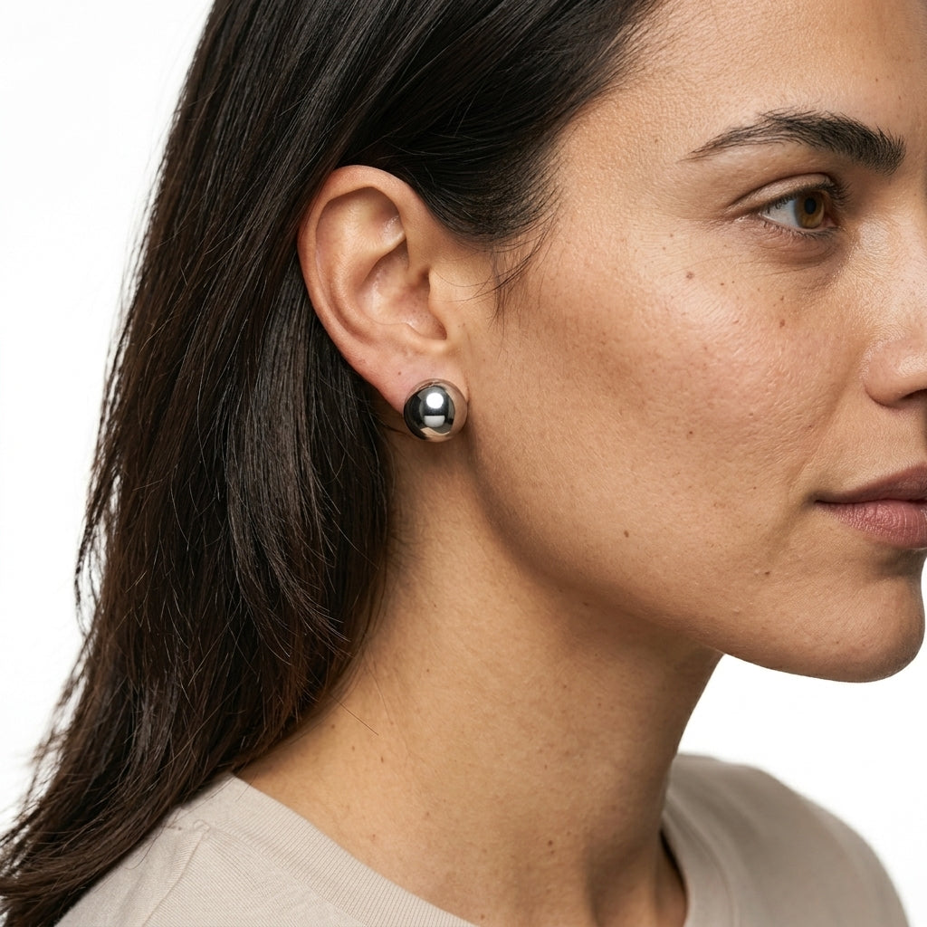 Ball stud earrings — On Model — Accessories Focus | Generated by Modelize