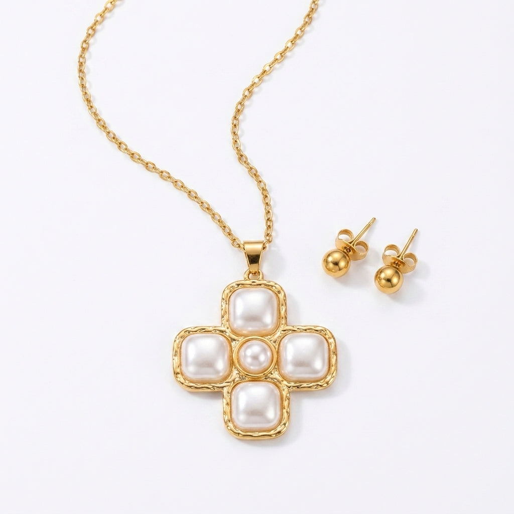 Jewelry Set (Necklace and Earrings) — Clean Studio | Generated by Modelize