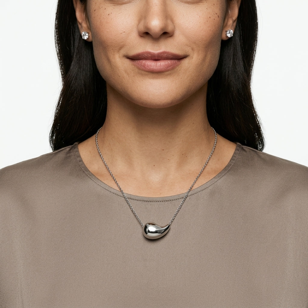 Jewelry Set (Necklace and Earrings) — On Model - Close-up Detail | Generated by Modelize