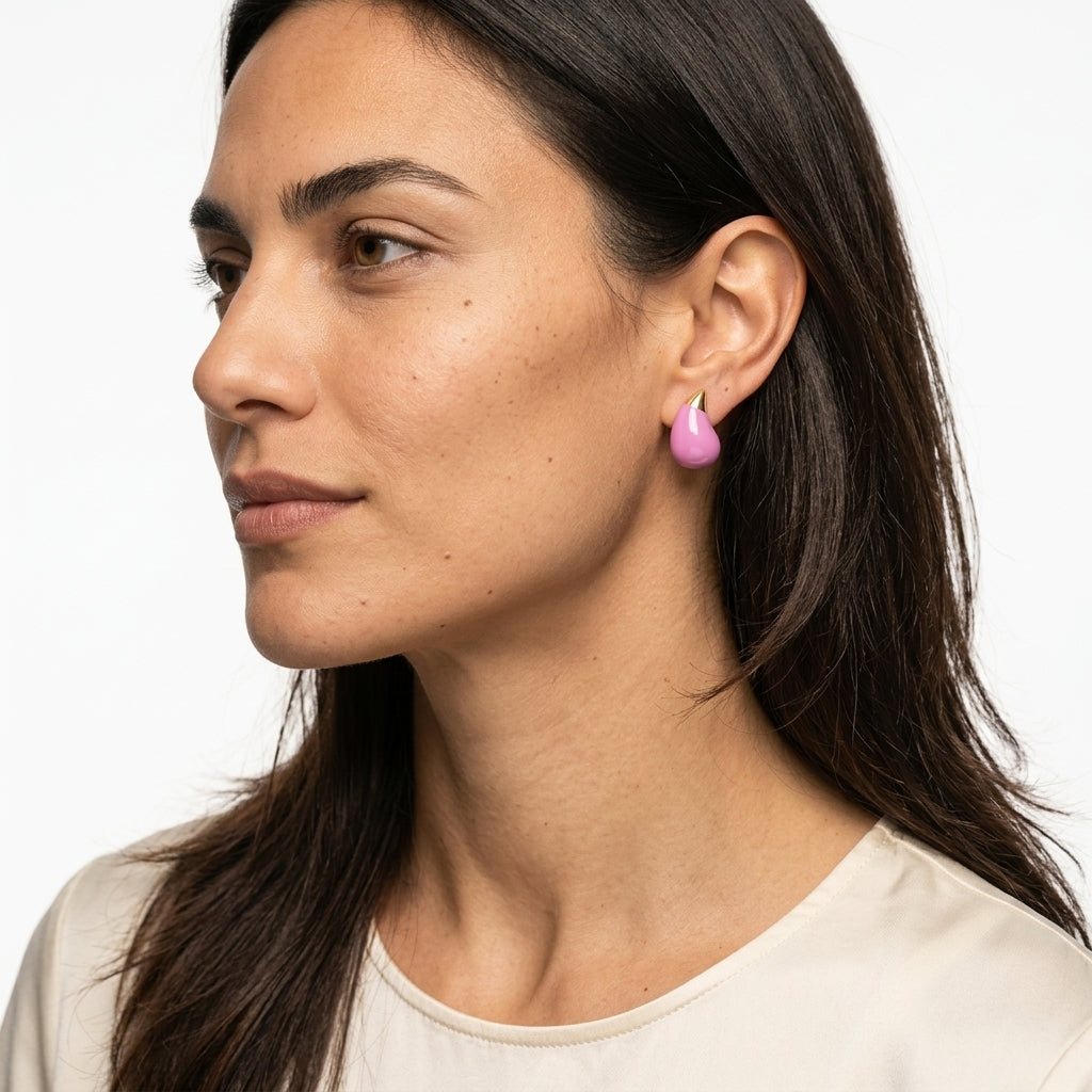 Stud Earrings — On Model — Accessories Focus | Generated by Modelize