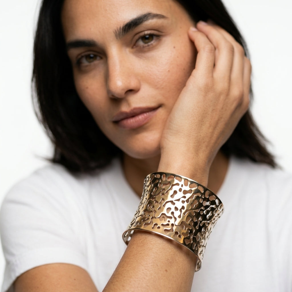 Cuff Bangle Bracelet — On Model — Accessories Focus | Generated by Modelize