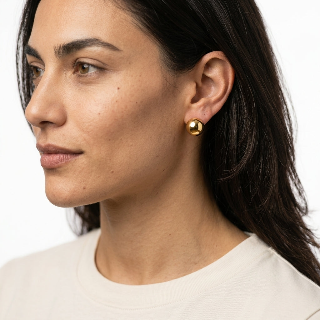 ball earrings — On Model — Accessories Focus | Generated by Modelize