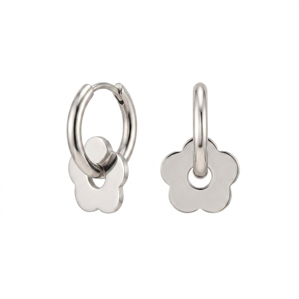 Huggie earrings with charms — Clean Studio | Generated by Modelize