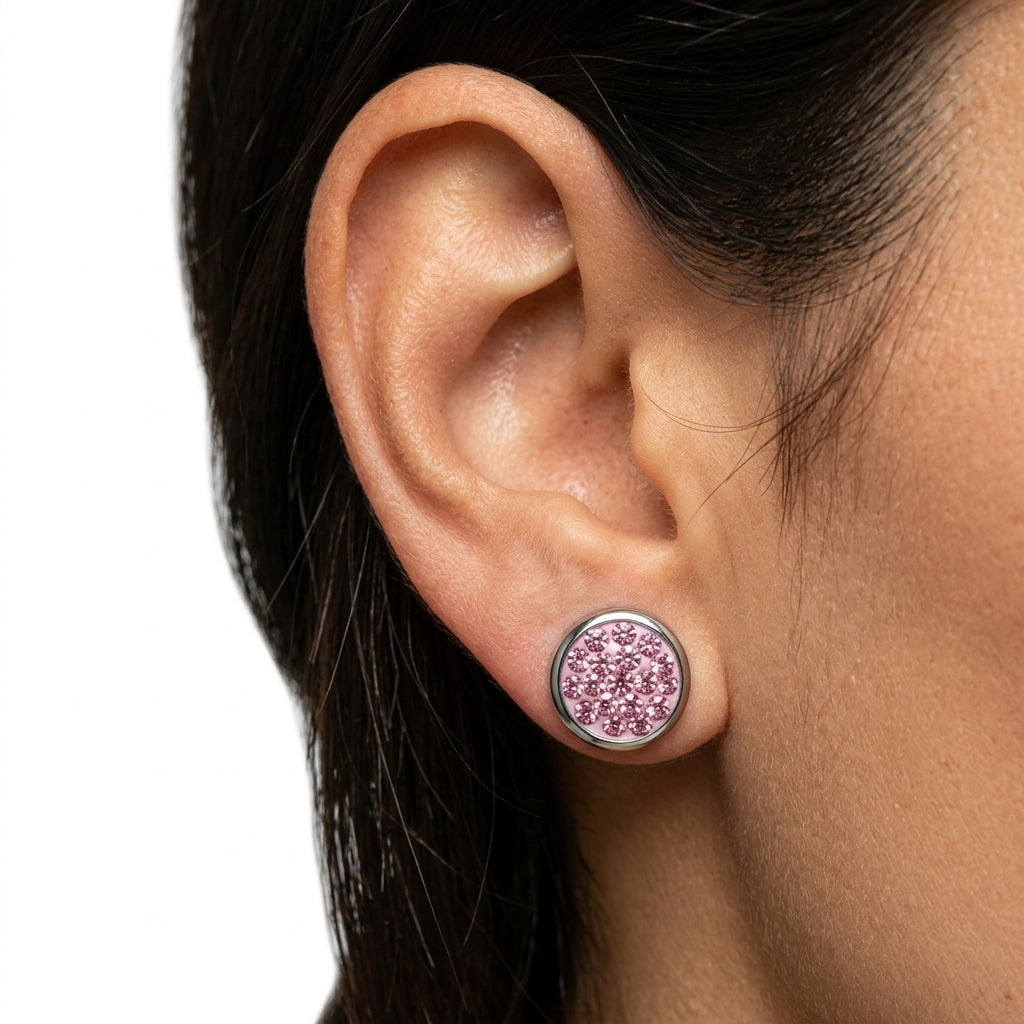 Stud Earrings — On Model - Close-up Detail | Generated by Modelize