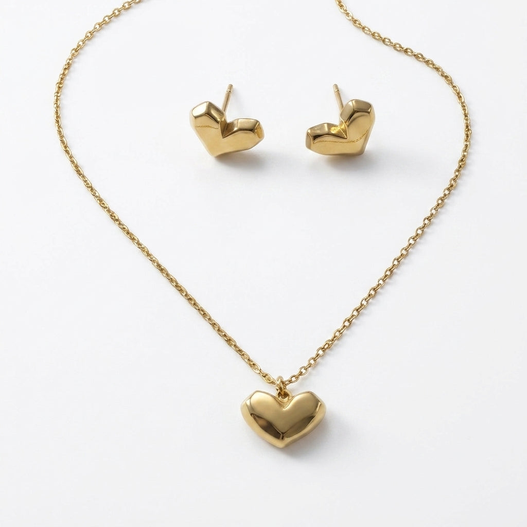Jewelry Set (Necklace and Earrings) — Clean Studio | Generated by Modelize